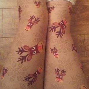 Plus Reindeer Print Leggings
